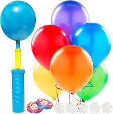100pcs  Balloons with Pump Hand Held  Solid MultiColor latex Balloon