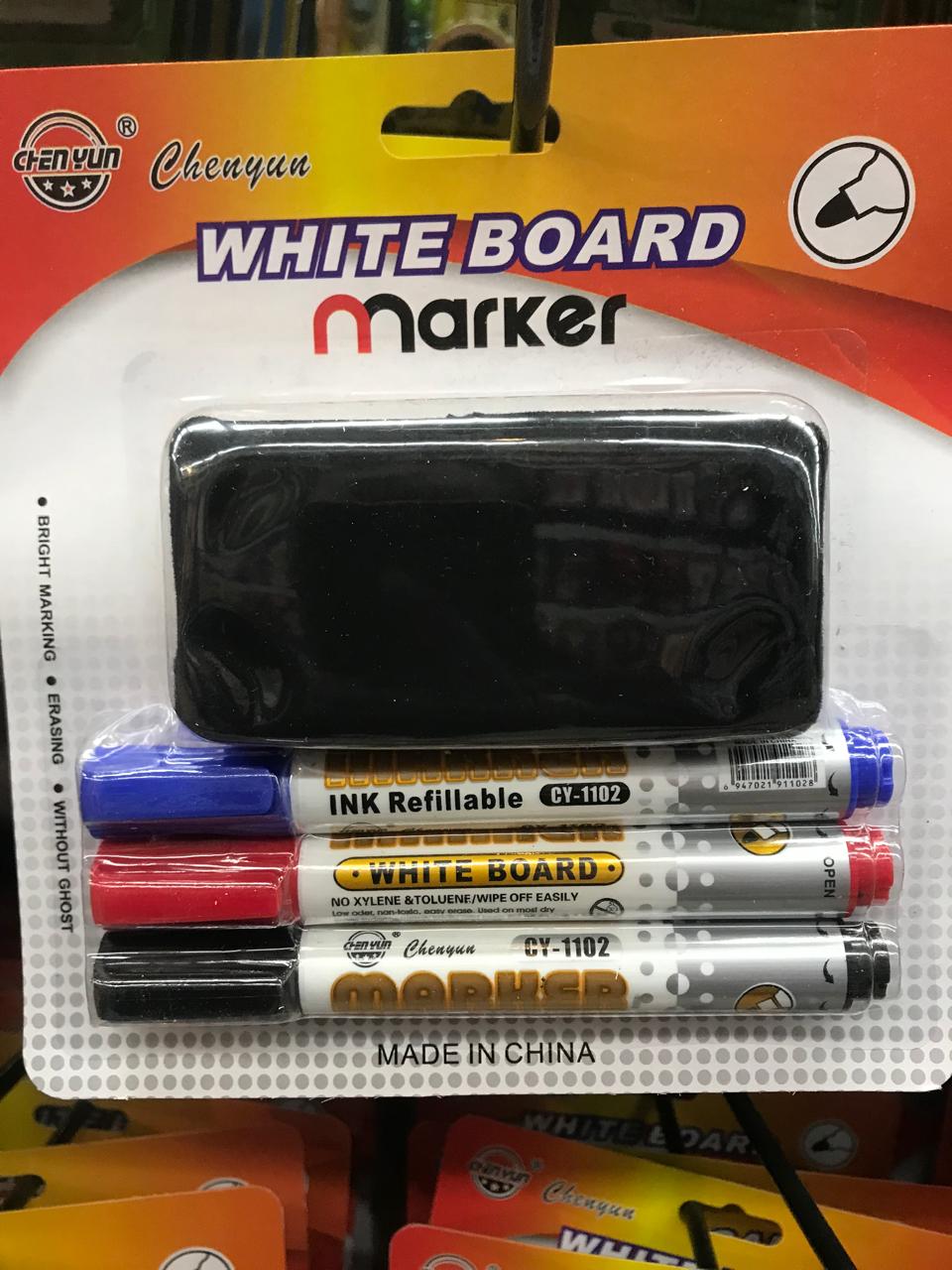 4pcs set 3arkers plus eraser Whiteboard Markers Faber-Castell Grip Black 4 Pack