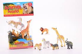 Six-Pack Wild Animal Figure Toy Set - Tiger, Cheetah, Elephant, Lion, zebra  - Realistic and Educational Toy for Kids