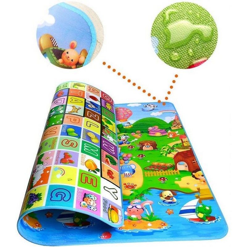 1.9x 2M Extra Large Foam Play Mat Non Toxic Baby Play Mat, Crawling Mat for Baby Double Sided Waterproof Thick Folding Floor Mat for Baby Crawling Anti Slip Soft Play Mat for Toddlers Kids Infants