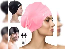 Adults Ear Protection Silicone Swimming Caps Durable Non-Slip Waterproof Swim Cap Protect Ears, Long Hair for Adults, Older Kids