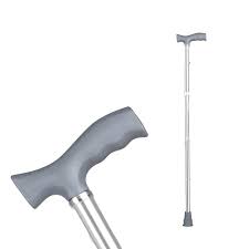 Lightweight Aluminium Offset Walking Cane - Collapsible Walking Stick with Ergonomic Derby Handle - Ideal Daily Living Aid for Limited Mobility