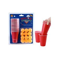 Beer Pong Set, 24 Red Cups and 24 Ping Pong Balls. . Perfect for indoor game nights, holiday parties, birthday parties and more!
