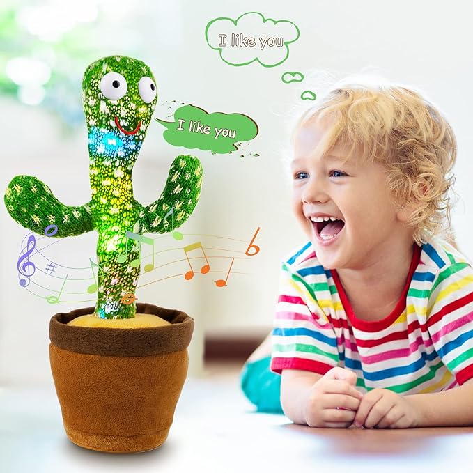 Dancing Cactus Toy for Kids, Repeating Words, Electric Plush, Early Education & Home Decoration