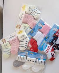 12pcs Soft Baby Socks ideal for babies of age 3 months to 1 year old.