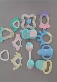 12pcs Rattles For Babies Early Teeth Biting Teether (12 PIECES), Newborn Baby Rattle Set With Storage Box, Non Toxic Rattles For Kids