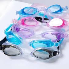 Swimming Goggles Anti-Fog Anti-Loss, Pool and Sea for Adults and Children, Adjustable Nose Bridge and Elastic Band
