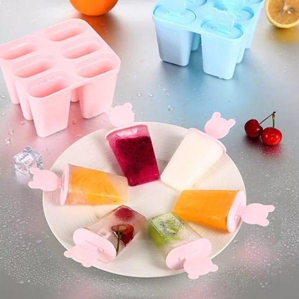 Popsicle Molds, Non-BPA Silicone Ice Pop Maker, with 6 Sticks Reusable easier to pull out and clean