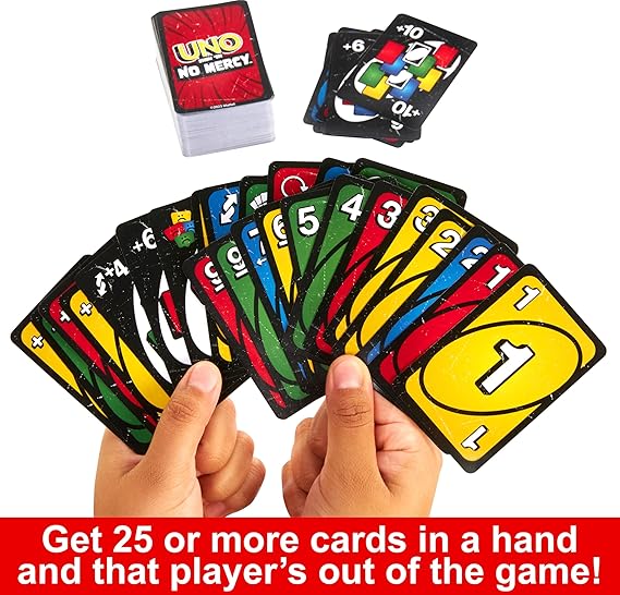 UNO Show ‘em No Mercy Card Game for Kids, Adults & Family Parties & Travel with Extra Cards, Special Rules & Tougher Penalties