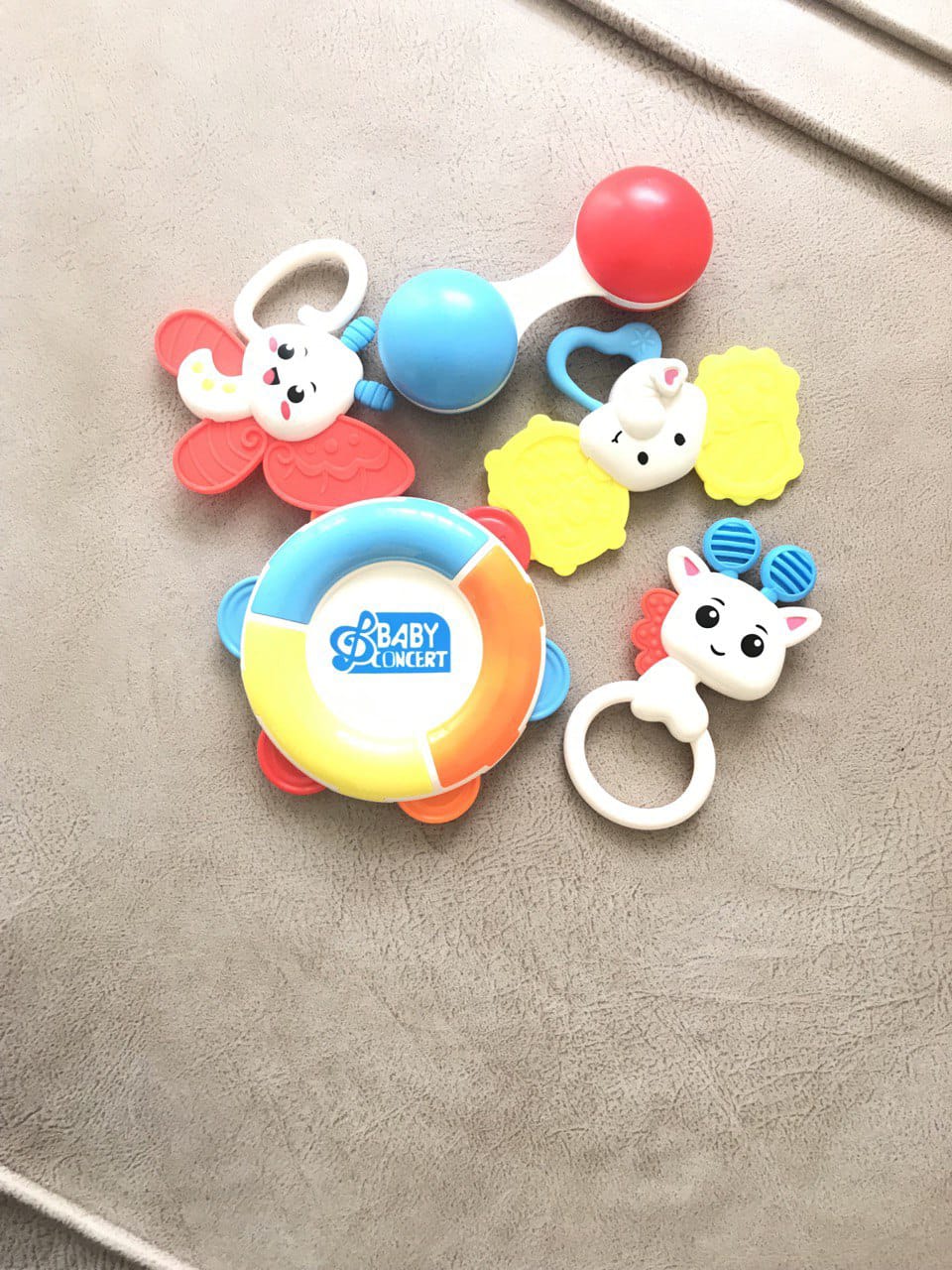 5pcs Baby Rattles Teething Toys, Grab Spin Shaker Musical Set, Early Educational Newborn Gifts for 0-12 Months Boys Girls