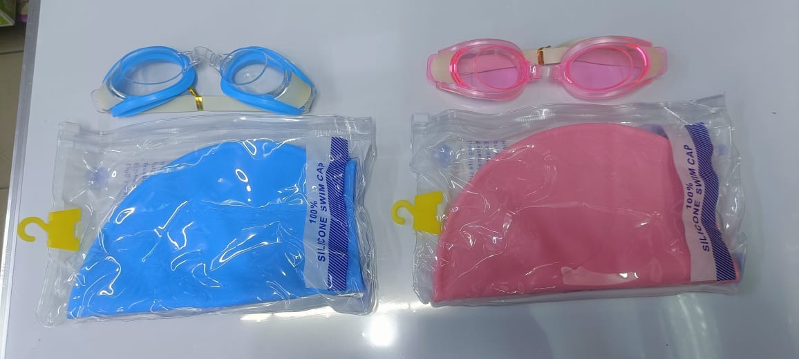 Swimming Goggles Swimming Cap Set Swim Glasses Silicone Swim hat Pack for Adults with Anti Fog Glasses for Swimming