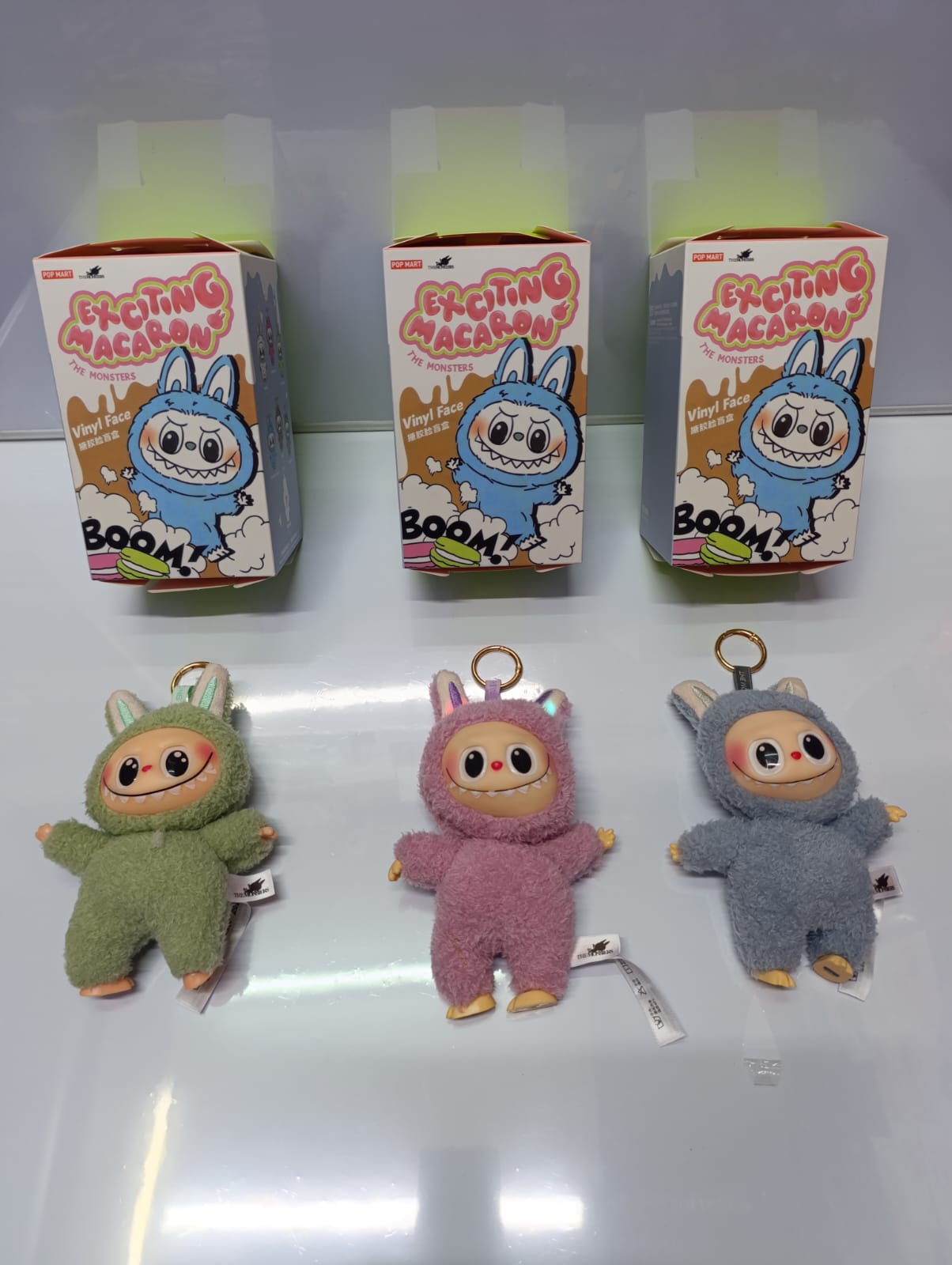Labubu The Monsters Exciting Macaron Plush Dolls Keychain Blind Box Scannable