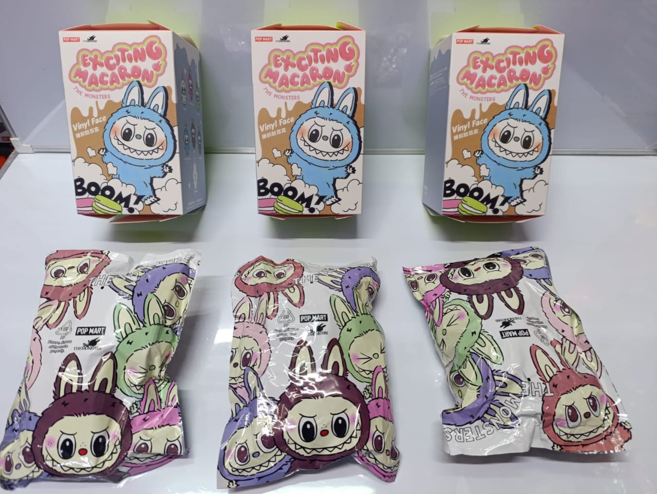 Labubu The Monsters Exciting Macaron Plush Dolls Keychain Blind Box Scannable