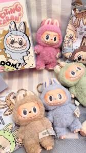 Labubu The Monsters Exciting Macaron Plush Dolls Keychain Blind Box Scannable
