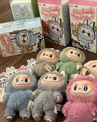 Labubu The Monsters Exciting Macaron Plush Dolls Keychain Blind Box Scannable