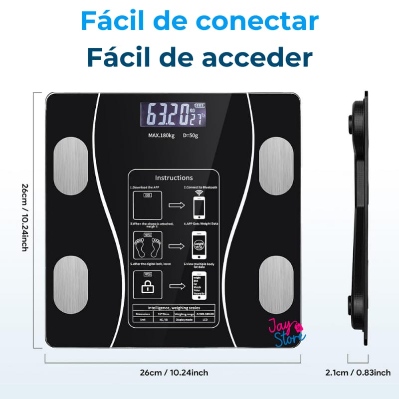 Bluetooth Rechargeable Weighing Scale Free App Multi User Bathroom Smart Body Fat BMI Digital Electronic Scale.Constructed with a high tempered clear glass scale platform and high-quality chrome finis