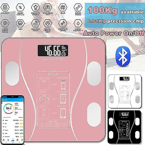 Bluetooth Rechargeable Weighing Scale Free App Multi User Bathroom Smart Body Fat BMI Digital Electronic Scale.Constructed with a high tempered clear glass scale platform and high-quality chrome finis