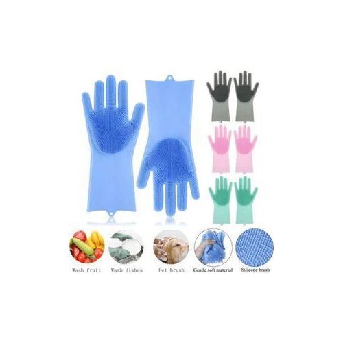 Silicon Silicone Cleaning Scrubber Gloves Dishwashing Gloves,Pet Grooming Gloves for kitchen and bathroom.Can used to wash pets or work in your small garden.

Protect your hands and prevent accidental