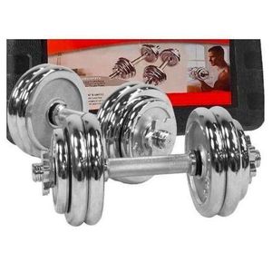Chrome 30KG  20KG, 10KG,ADJUSTABLE DUMBELL TO BARBELL WEIGHT SET WITH CONNECTOR.Ideal for upper body works outs and toning exercises.

Attractive chrome finish stands out from traditional cast or viny
