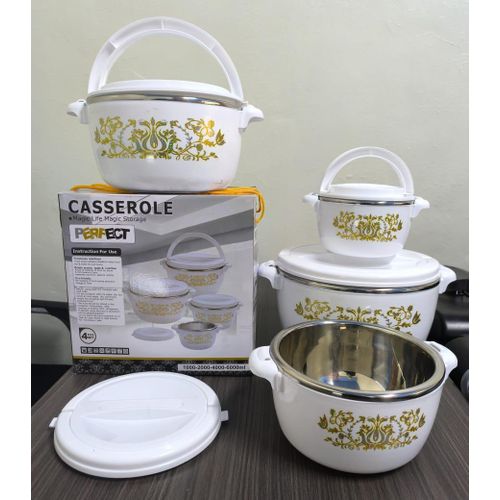 🍌Shop At Kilimall 🍌upto 50%off🌽4pcs of Casserole Hotpots Food Warmer Hot Pot, Serving Dishes Serveware Set 1000, 2000, 4000 and 6000ML