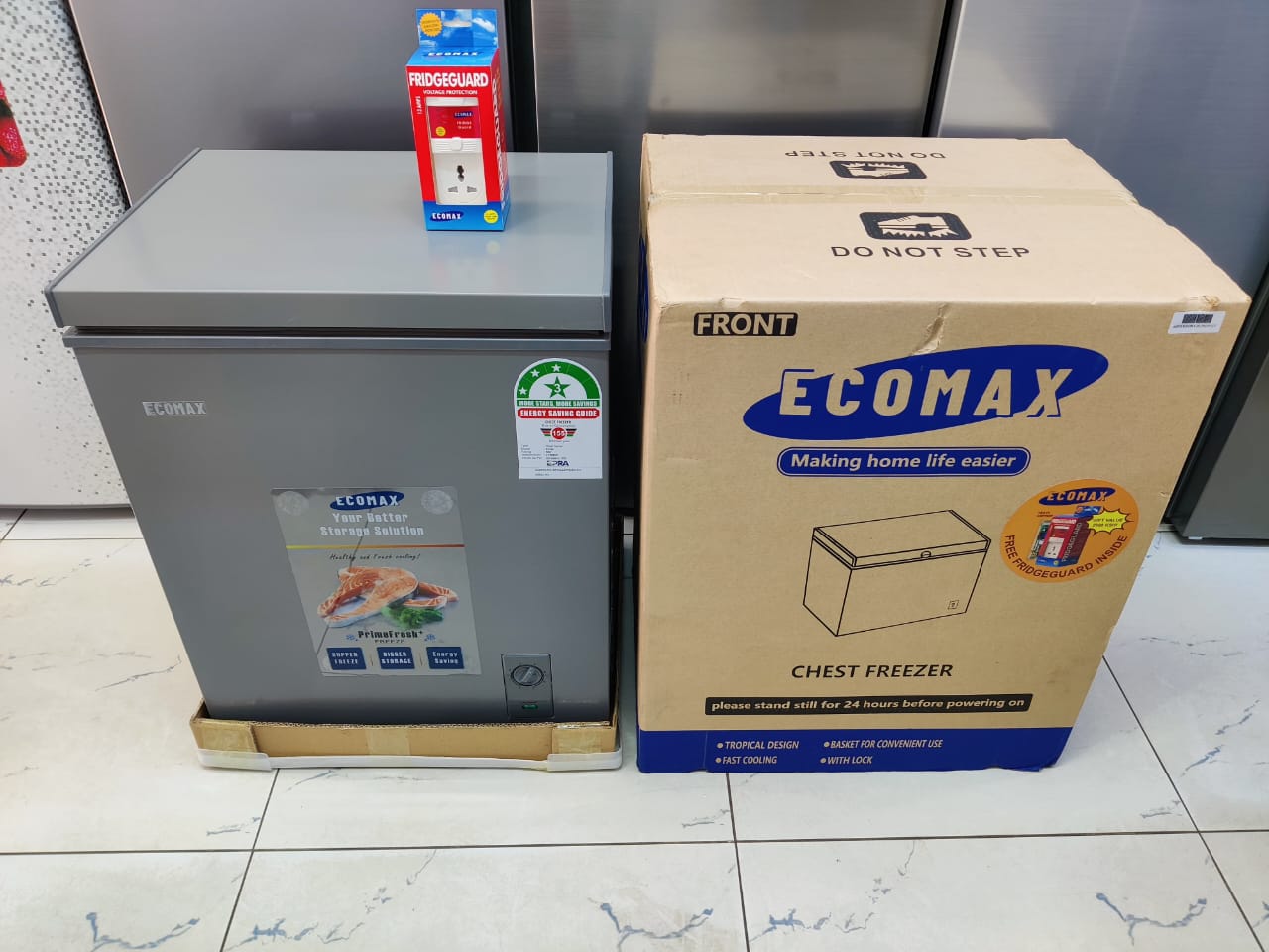✔ Energy Efficient Compressor🎉Ecomax 60L Chest Freezer - Energy Saving Compact Freezer with Fridge Guard (Perfect for Small Spaces)🦋reliable freezing in a space-saving design, perfect for small fami