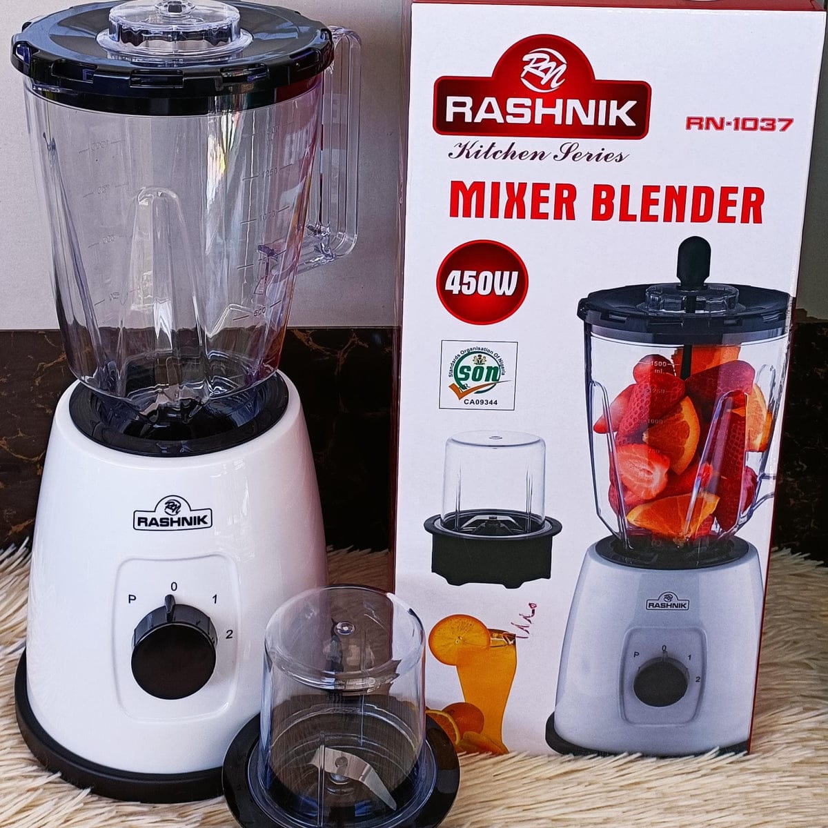 ✔️Blend Easily ✔️🤪stay tuned🤪Rashnik 2 In 1 Blender With Grinding Machine - WHITE.Blender plus grinder
Perfect excellent quality  outstanding quality
450 watts.
Super sharp six blades
Non-slip rubbe
