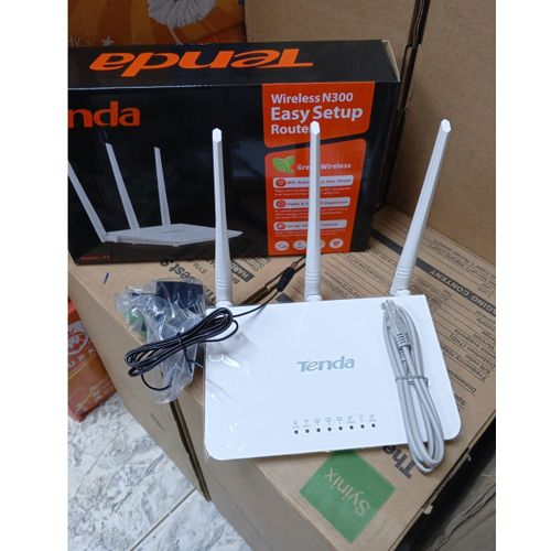 tenda F3 N300 300 Mbps Wireless WiFi Router.Single-band 2.4GHz Wi-Fi for high-speed wireless transfer

● Three external 5dBi antennas for stronger network signal

● Ensures safe anĉd reliable surfing