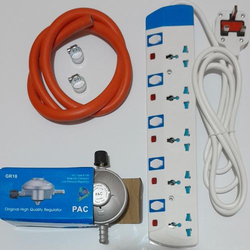 🍂🤑PROMO DEALS 🤑🍂Power King >5 way Heavy Duty// 5way Power Socket Extension Cable,,5 Way // 5 way power extension + 6KG gas regulator + pipe +clips