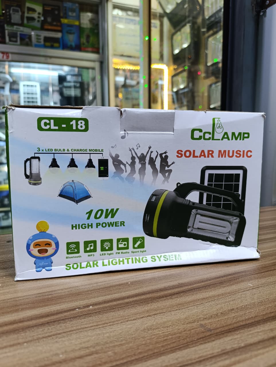 CcLamp CL-18 Solar Lighting System with Radio🎇Solar powered – no electricity needed
Combines lighting, music, and torch in one system
Bright LED bulbs provide reliable room lighting
Strong torch ligh