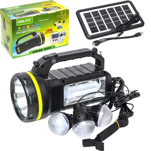CcLamp CL-18 Solar Lighting System with Radio🎇Solar powered – no electricity needed
Combines lighting, music, and torch in one system
Bright LED bulbs provide reliable room lighting
Strong torch ligh