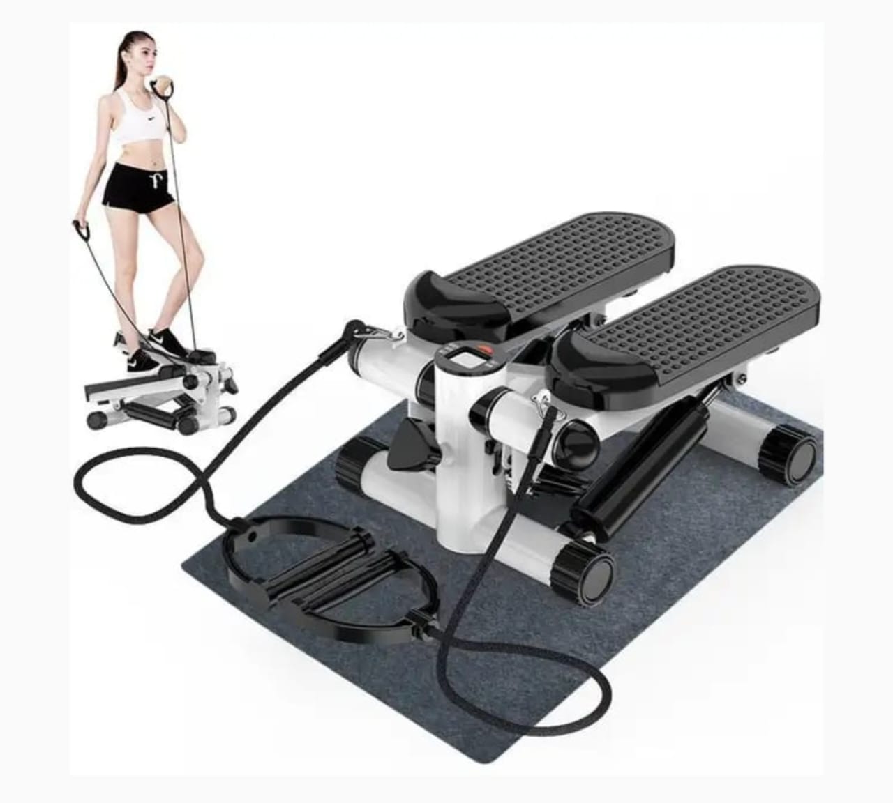 ON OFFER🤩Mini Stepper with Resistance Band, Stair Stepping Fitness Exercise Home Workout Equipment for Full Body Workout🤩 V-texture provides a good cushioning effect to protect the knee from hurting