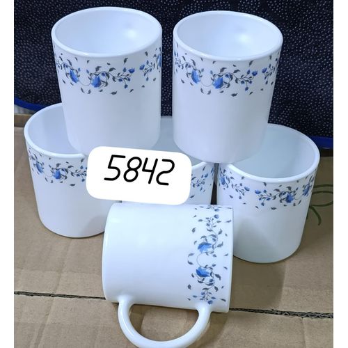 AMAZING ELRGANT 😶‍🌫️//6 Luminarc Beautiful White Tea Coffee Mugs Cups🦋made of Ceramics stoneware. This tea mug adopt ultra-thick and premium grade ceramics, they will stand up functional and aesthe
