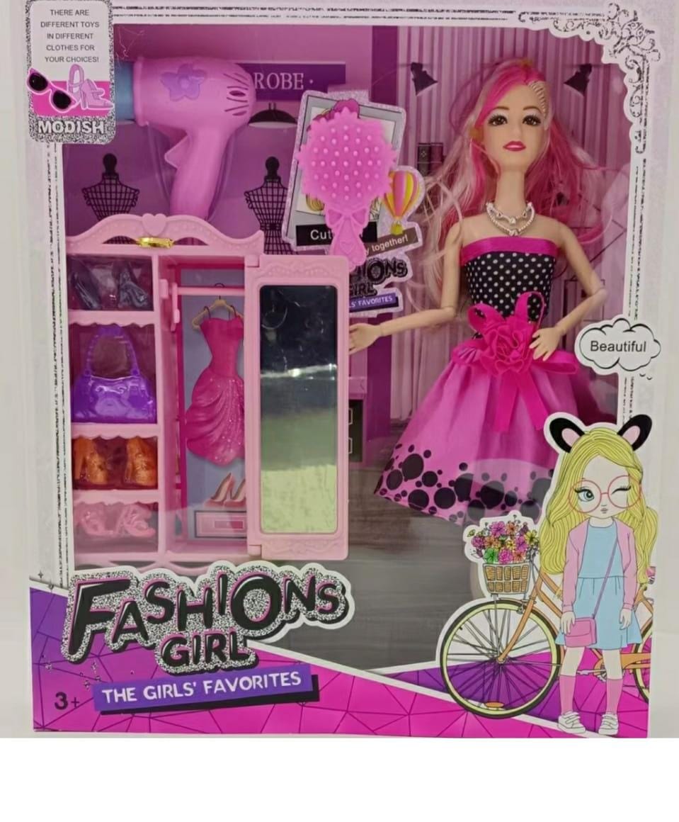 😍TRANSFORM YOUR LOVELY GIRL'S ROUTINE ☺️with the New  & Elegant kids Fashion Girl Doll set. Now comes with a pretend phone, fitting to size clothes, and a mirror and a comb. Also has an included doll