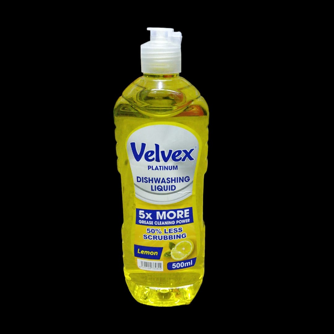 Velvex Platinum Dishwashing Liquid – 500 ml 🧼
Tough on grease, gentle on hands!
This powerful Velvex Platinum Dishwashing Liquid is specially formulated to cut through stubborn grease and food residu