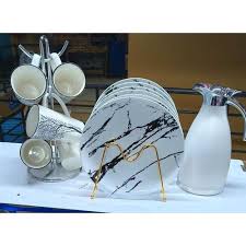 13-Piece Premium Dinner Set – Elegant Ceramic Plates, Cups & Flask | Perfect for Home Dining, Gifting & Everyday Use