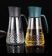 630ml Glass Oil Jar – Leak-Proof Olive Oil and Vinegar Dispenser with Bamboo Lid for Cooking, Salad, and Kitchen Storage