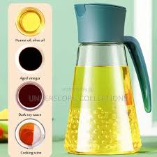 630ml Glass Oil Jar – Leak-Proof Olive Oil and Vinegar Dispenser with Bamboo Lid for Cooking, Salad, and Kitchen Storage