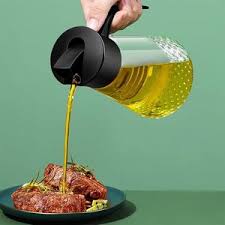 630ml Glass Oil Jar – Leak-Proof Olive Oil and Vinegar Dispenser with Bamboo Lid for Cooking, Salad, and Kitchen Storage