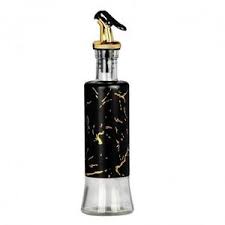 500ml Marble Glass Oil Jar – Elegant Leak-Proof Oil and Vinegar Dispenser with Bamboo Lid for Cooking, Salad, and Kitchen Décor