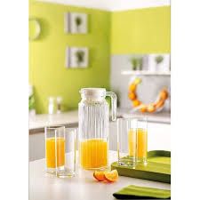 1 Litre Glass Water & Juice Set – 1 Elegant Jug with 6 Highball Glasses, Durable, Stylish, and Perfect for Serving Water, Juice, Iced Tea, or Cold Beverages at Home and Parties