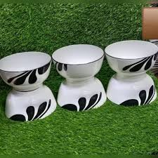 6PCS WHITE BLACK BOWLS – Elegant 6-Piece Ceramic Bowl Set for Everyday Use, Dining, and Entertaining, Durable and Stylish Design