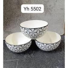 6PCS WHITE BLACK BOWLS – Stylish 6-Piece Ceramic Bowl Set for Everyday Dining, Soups, Salads, Desserts, and Entertaining