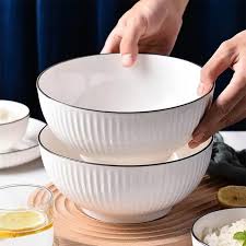 6" JAPANESE BOWLS – Set of 6 Elegant 6-Inch Ceramic Bowls for Rice, Soup, Salads, and Everyday Dining