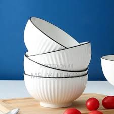 6" JAPANESE BOWLS – Set of 6 Elegant 6-Inch Ceramic Bowls for Rice, Soup, Salads, and Everyday Dining