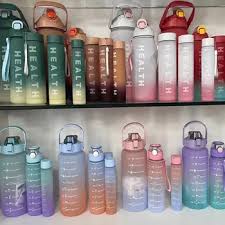 3-in-1 Motivational Water Bottles Set – 2000ml, 900ml, 300ml – Durable, BPA-Free, Leak-Proof, Fitness & Hydration Companion with Inspirational Time Markers