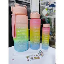 3-in-1 Motivational Water Bottles Set – 2000ml, 900ml, 300ml – Durable, BPA-Free, Leak-Proof, Fitness & Hydration Companion with Inspirational Time Markers