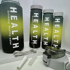 3 in 1 Motivational Water Bottle Set – 2000ml + 900ml + 300ml BPA-Free Leak-Proof Bottles with Time Marker, Straw, and Carry Strap, Ideal for Gym, Office, Travel, and Outdoor Fitness