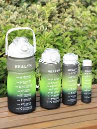 3 in 1 Motivational Water Bottle Set – 2000ml + 900ml + 300ml BPA-Free Leak-Proof Bottles with Time Marker, Straw, and Carry Strap, Ideal for Gym, Office, Travel, and Outdoor Fitness