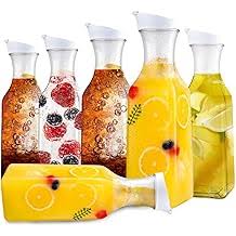 Juice Carafe 1.5 Liters with Lid – Airtight Drink Pitcher for Fridge Storage, Easy Pour Milk and Juice Container, Durable Beverage Bottle for Bar, Freezer, and Home Use