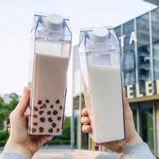 Acrylic Juice Jars 1.0 Liters with Lids Airtight Drink Pitcher for Fridge Storage Easy Pour Milk Container Beverage Bottles for Bar Freezer